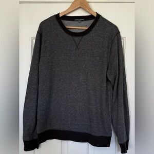 Threads 4 Thought Eco Crewneck Sweatshirt L Gray Black Trim Organic Cotton Blend